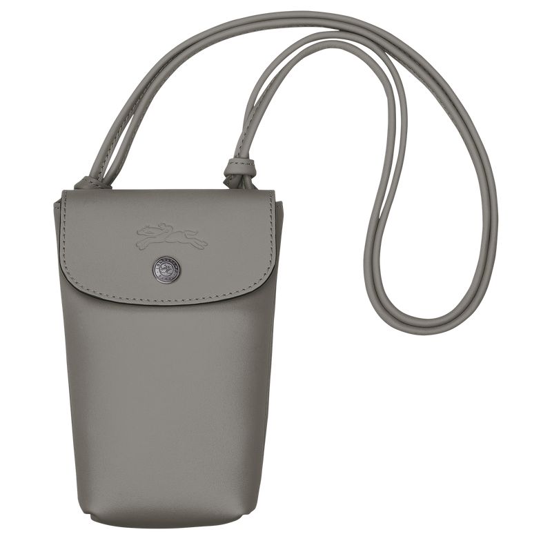 Longchamp Le Pliage Xtra With Leather Lace Women Phone Case Grey | Australia-876ZSFGYL