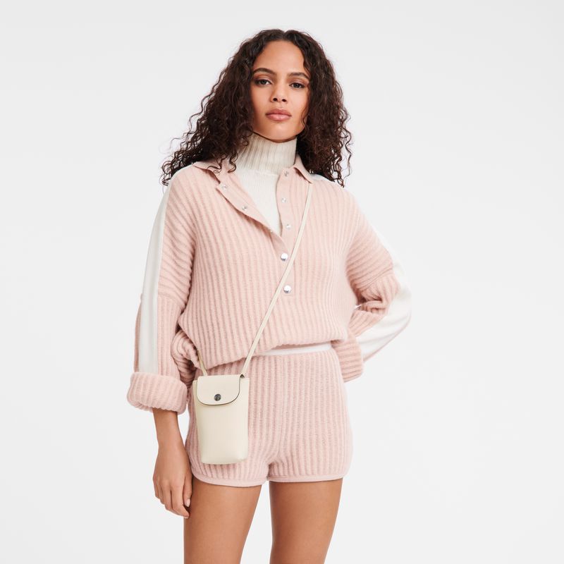 Longchamp Le Pliage Xtra With Leather Lace Women Phone Case Cream | Australia-560UBCAFP