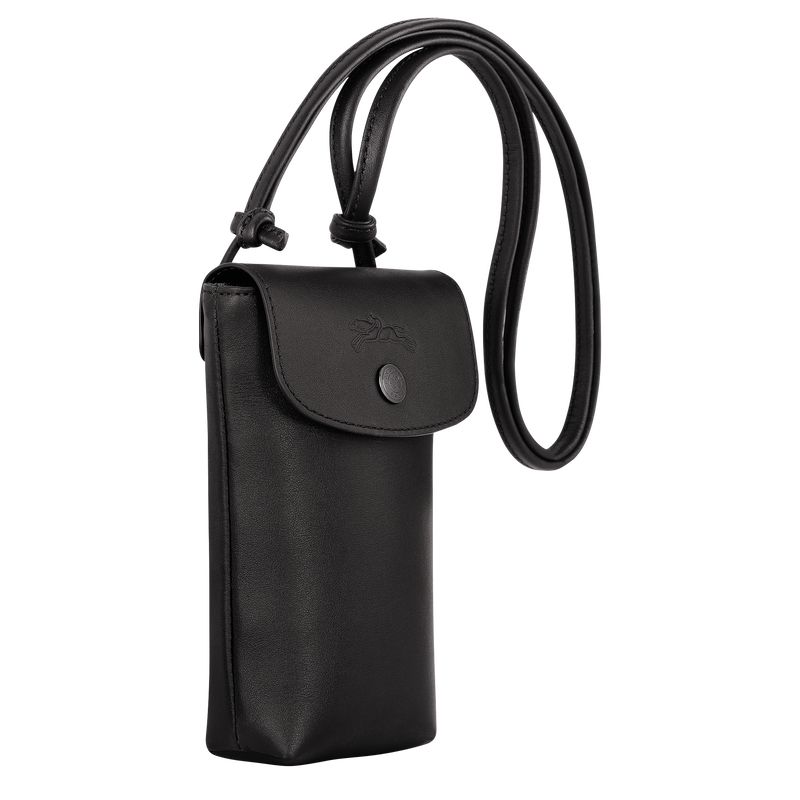 Longchamp Le Pliage Xtra With Leather Lace Women Phone Case Black | Australia-309HRUQYK