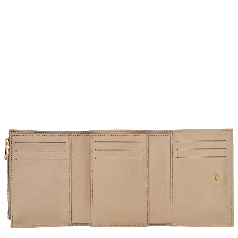 Longchamp Le Roseau Compact Women Wallet Beige | Australia-164UYKARL