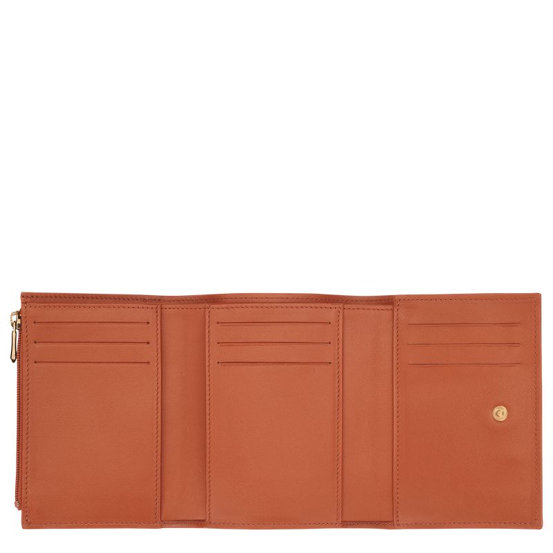 Longchamp Le Roseau Compact Women Wallet Brown | Australia-584ZPEAOU