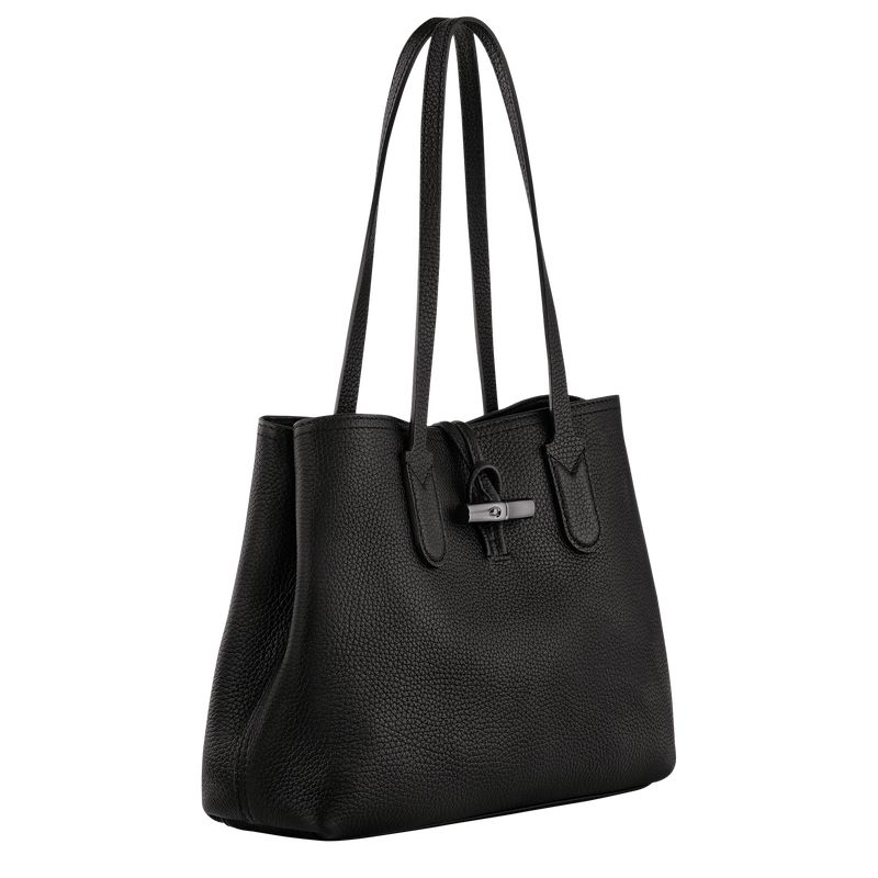 Longchamp Le Roseau Essential M Women Tote Bag Black | Australia-941ZCBFSE