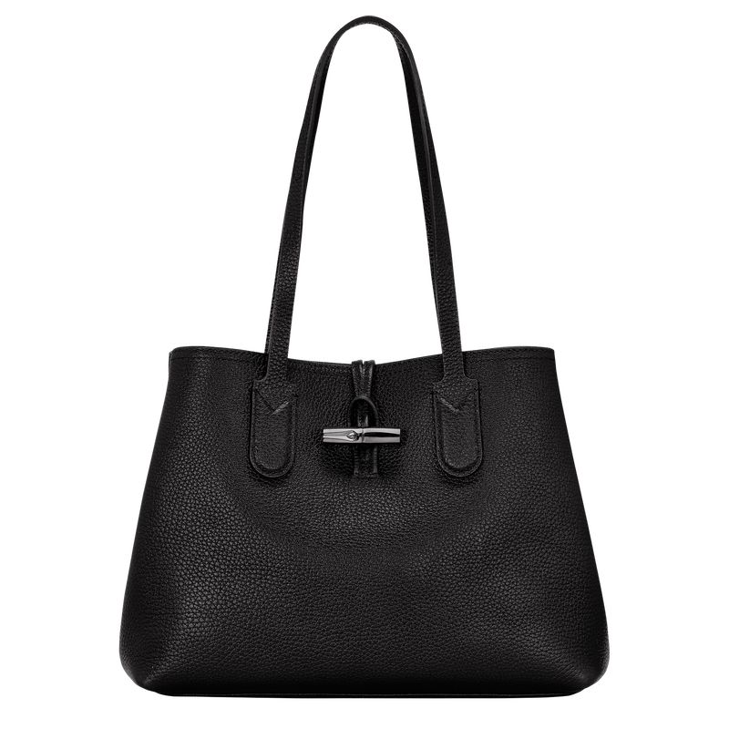 Longchamp Le Roseau Essential M Women Tote Bag Black | Australia-941ZCBFSE