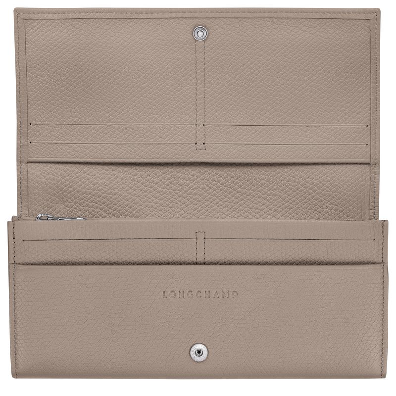 Longchamp Le Roseau Flap Women Wallet Beige | Australia-947HATGJN