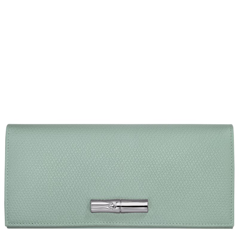 Longchamp Le Roseau Flap Women Wallet Blue Green | Australia-087RJOULE