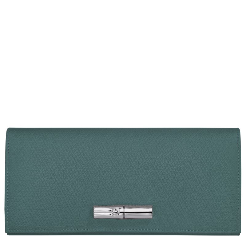 Longchamp Le Roseau Flap Women Wallet Blue Green | Australia-642JCTKME