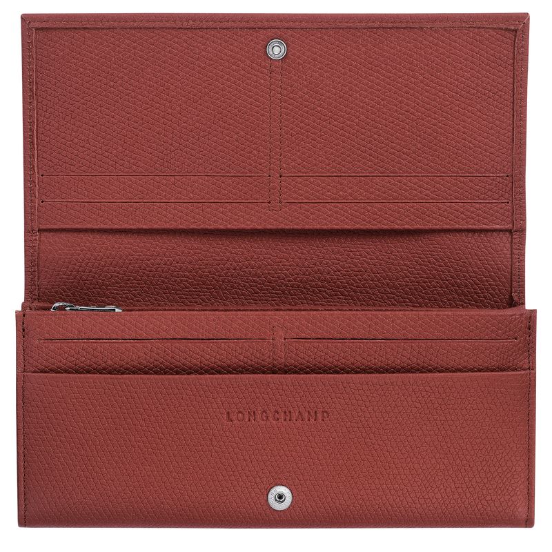 Longchamp Le Roseau Flap Women Wallet Brown | Australia-803ETMRYG