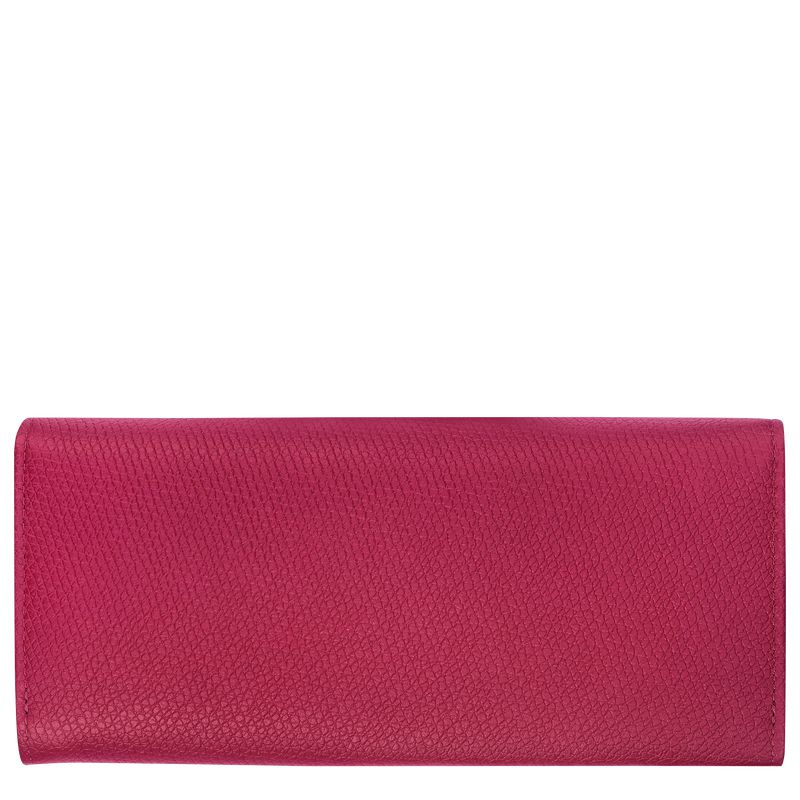 Longchamp Le Roseau Flap Women Wallet Dark Pink | Australia-568BDXZGW