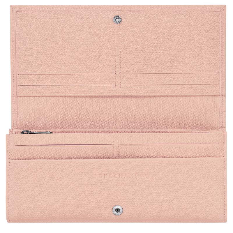Longchamp Le Roseau Flap Women Wallet Rose | Australia-705PKWDXL