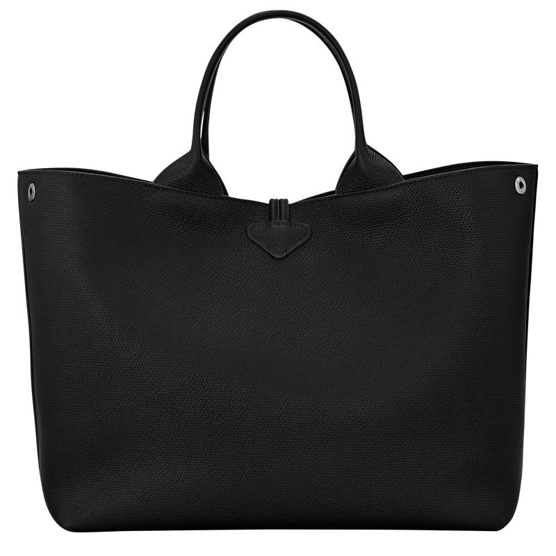 Longchamp Le Roseau L Women Handbag Black | Australia-871YGVBNI