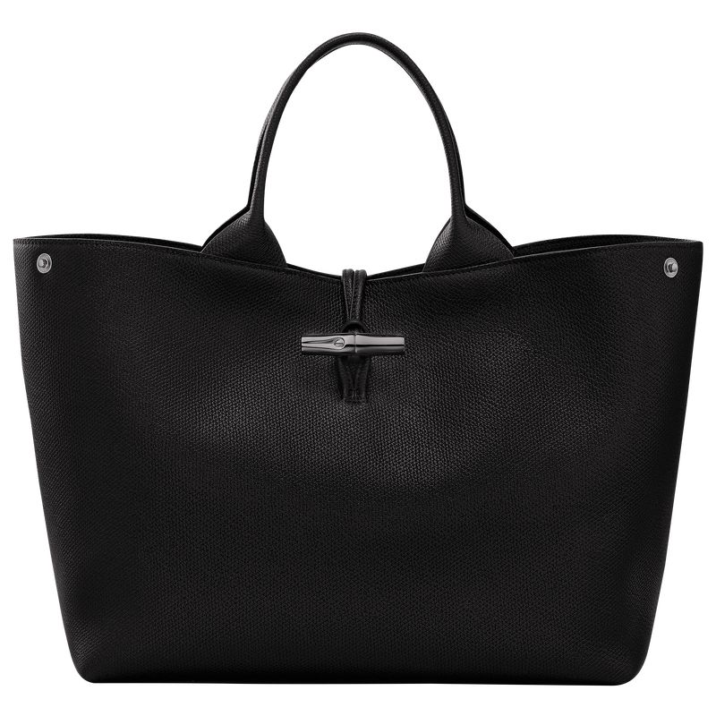 Longchamp Le Roseau L Women Handbag Black | Australia-871YGVBNI