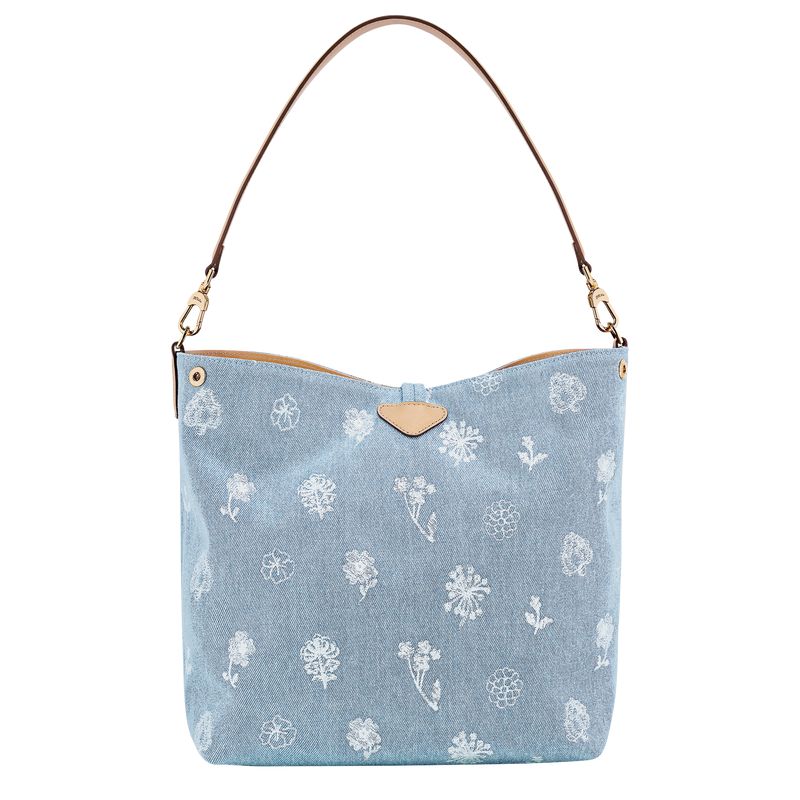 Longchamp Le Roseau M Women Hobo Bag Blue | Australia-531KNTWZP