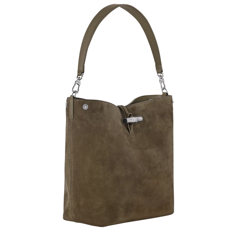 Longchamp Le Roseau M Women Hobo Bag Olive | Australia-396DYIVOW