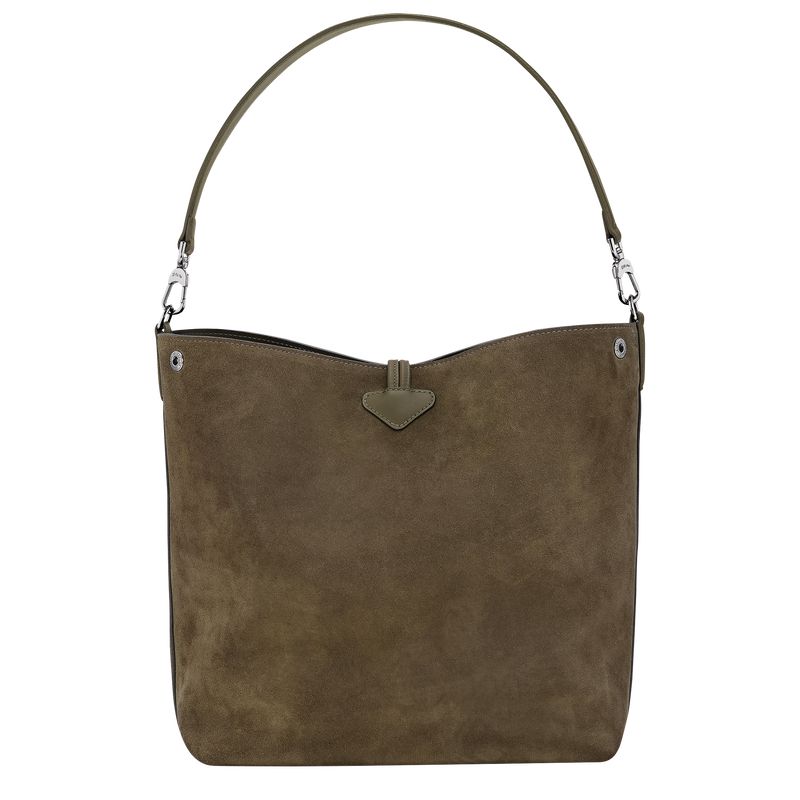 Longchamp Le Roseau M Women Hobo Bag Olive | Australia-396DYIVOW