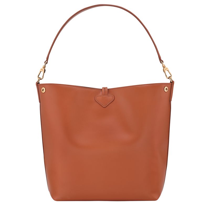 Longchamp Le Roseau M Women Hobo Bag Orange / Cream | Australia-693GVBKRI