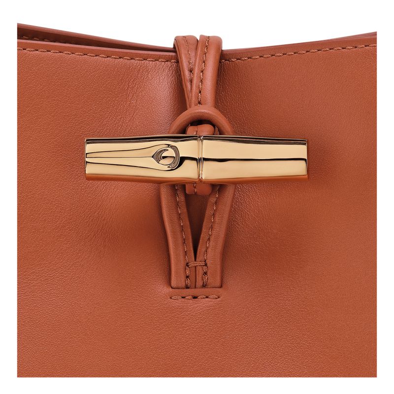 Longchamp Le Roseau M Women Hobo Bag Orange / Cream | Australia-693GVBKRI