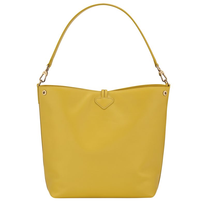 Longchamp Le Roseau M Women Hobo Bag Yellow | Australia-128JQSKAT
