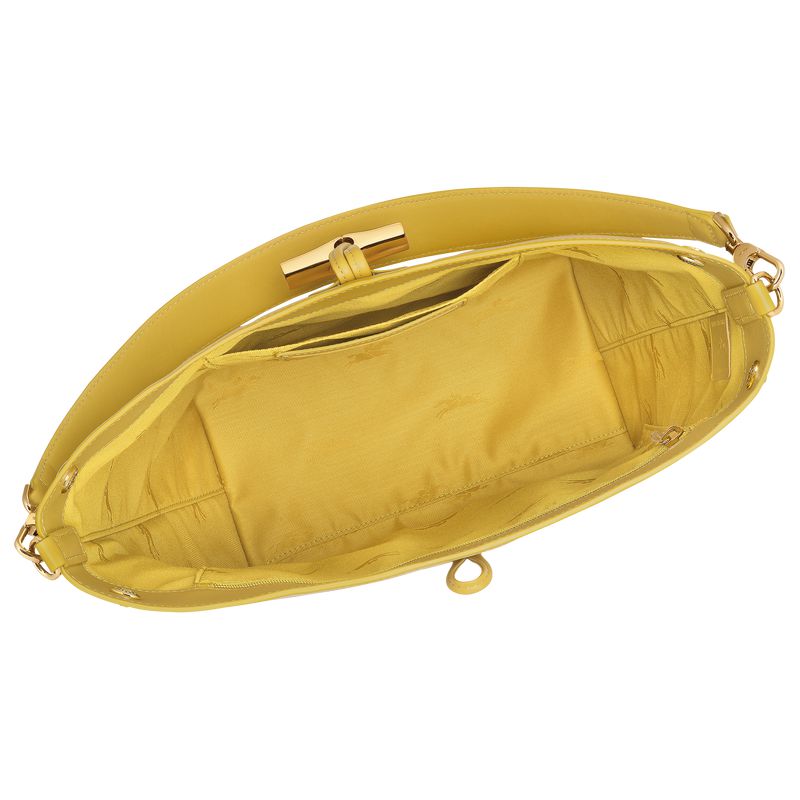 Longchamp Le Roseau M Women Hobo Bag Yellow | Australia-128JQSKAT