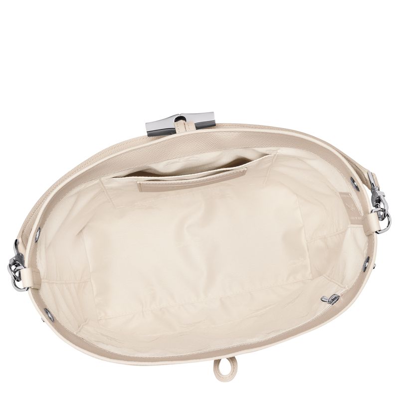 Longchamp Le Roseau M Women Shoulder Bag Beige | Australia-357VKLSYI
