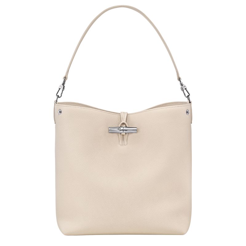 Longchamp Le Roseau M Women Shoulder Bag Beige | Australia-357VKLSYI