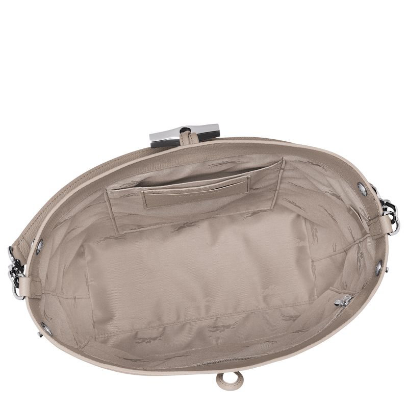 Longchamp Le Roseau M Women Shoulder Bag Beige | Australia-816FBLRYW