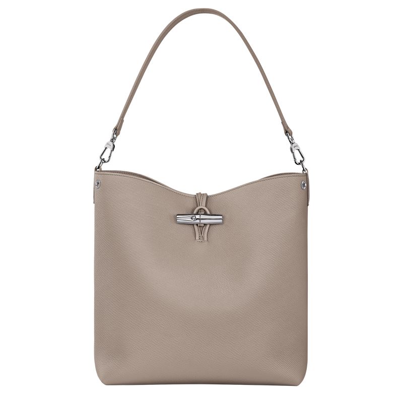 Longchamp Le Roseau M Women Shoulder Bag Beige | Australia-816FBLRYW