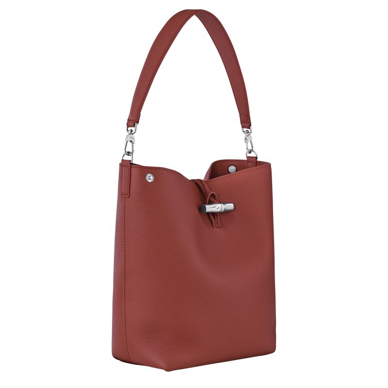 Longchamp Le Roseau M Women Shoulder Bag Brown | Australia-526UYHPKC