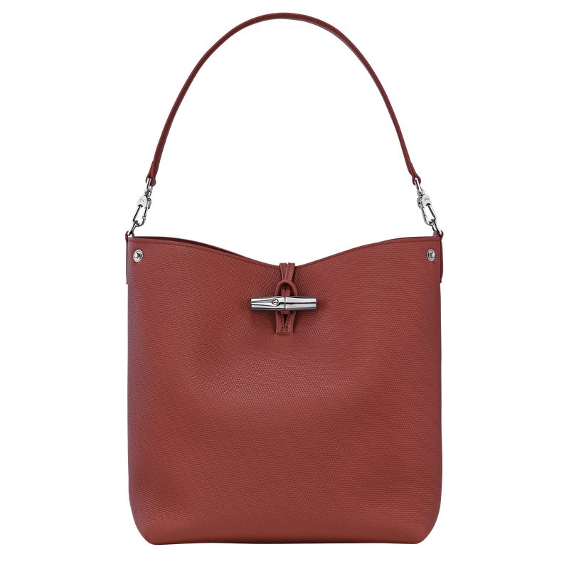 Longchamp Le Roseau M Women Shoulder Bag Brown | Australia-526UYHPKC