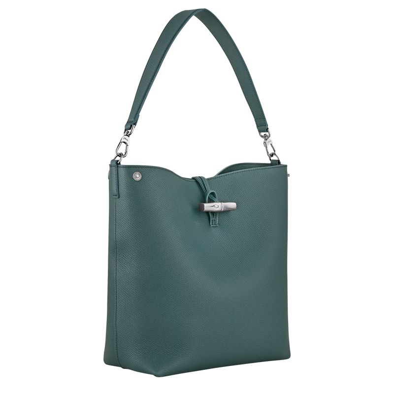 Longchamp Le Roseau M Women Shoulder Bag Blue Green | Australia-492ARBYEG