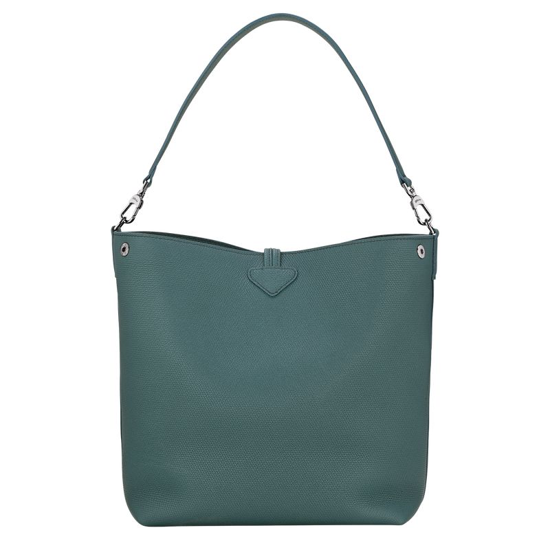 Longchamp Le Roseau M Women Shoulder Bag Blue Green | Australia-492ARBYEG