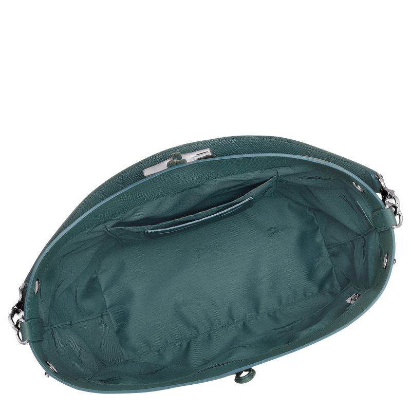 Longchamp Le Roseau M Women Shoulder Bag Blue Green | Australia-492ARBYEG