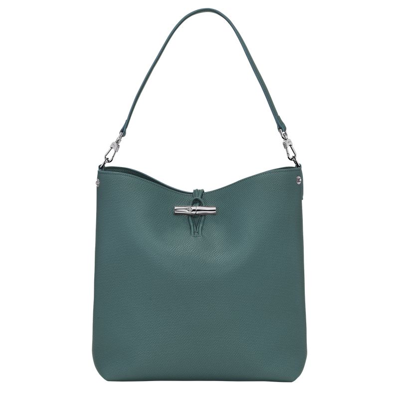 Longchamp Le Roseau M Women Shoulder Bag Blue Green | Australia-492ARBYEG
