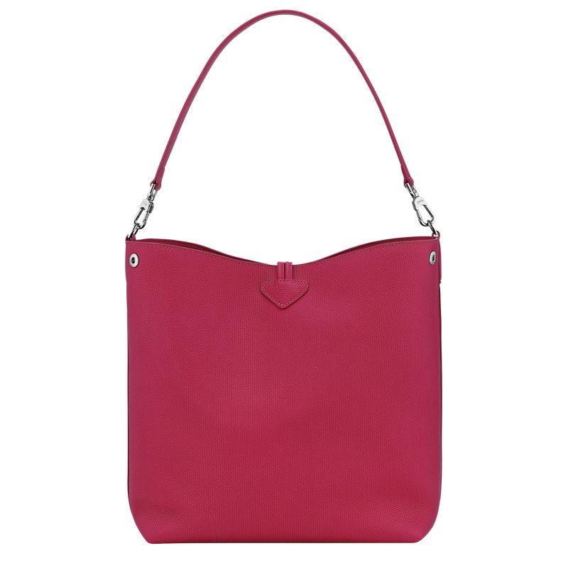Longchamp Le Roseau M Women Shoulder Bag Dark Pink | Australia-731VALUNQ