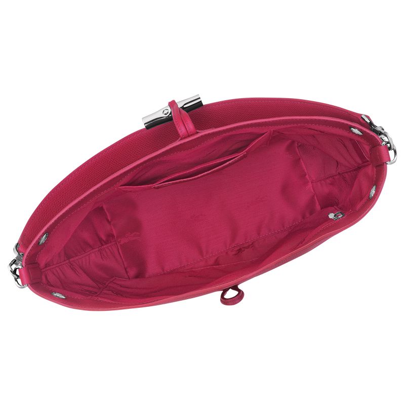 Longchamp Le Roseau M Women Shoulder Bag Dark Pink | Australia-731VALUNQ