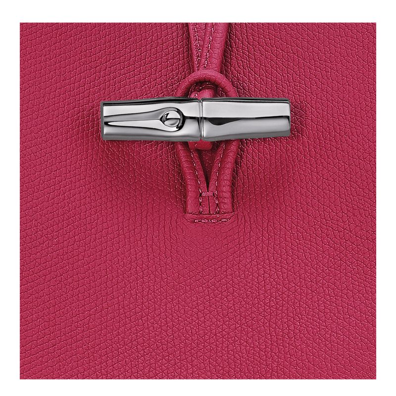 Longchamp Le Roseau M Women Shoulder Bag Dark Pink | Australia-731VALUNQ