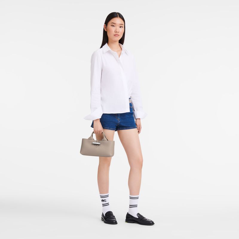 Longchamp Le Roseau S Women Handbag Beige | Australia-428LAJMQP