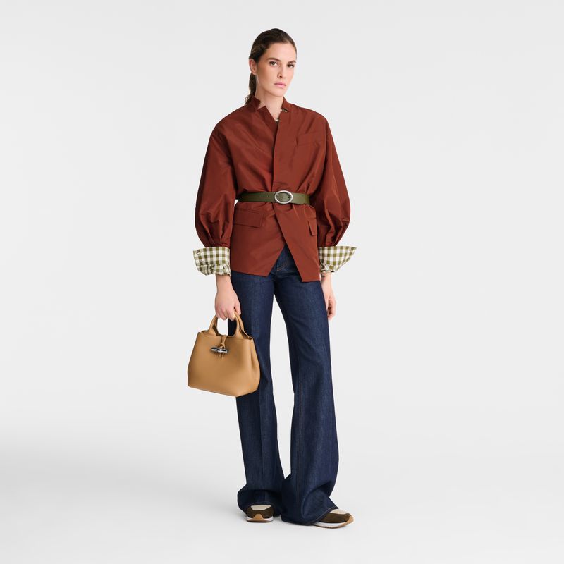 Longchamp Le Roseau S Women Handbag Brown | Australia-967WXVZEO