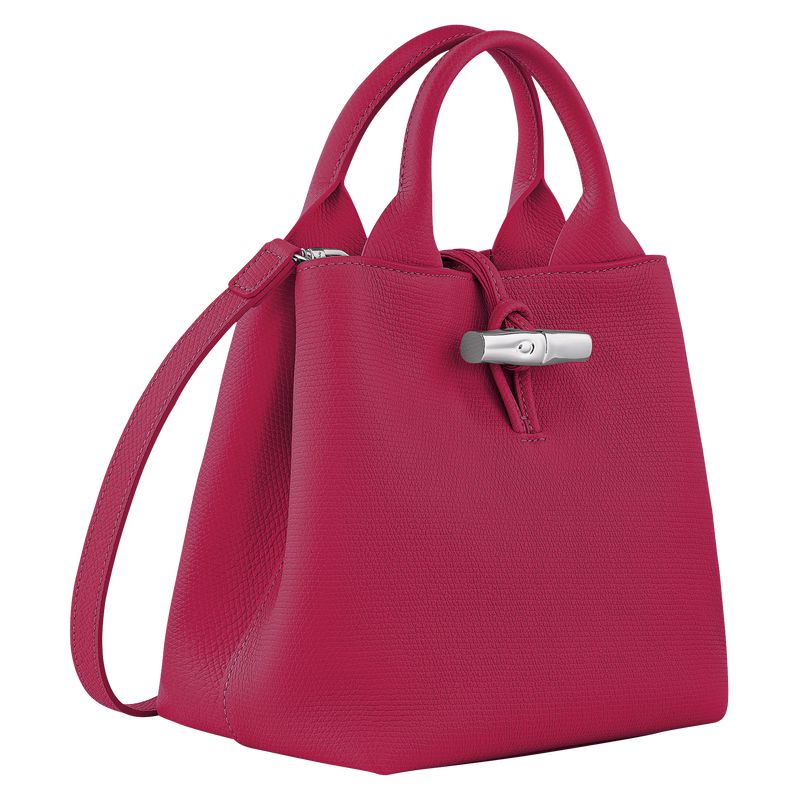 Longchamp Le Roseau S Women Handbag Dark Pink | Australia-607BJYEGA