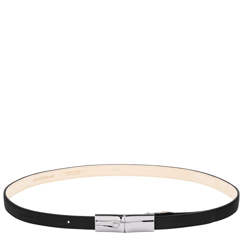 Longchamp Le Roseau Women Belt Black | Australia-376EPLIXM