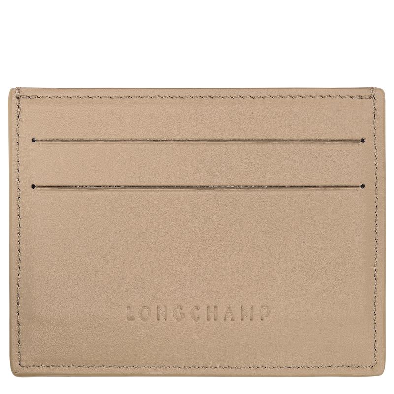 Longchamp Le Roseau Women Card Holder Beige | Australia-394MSAJXP