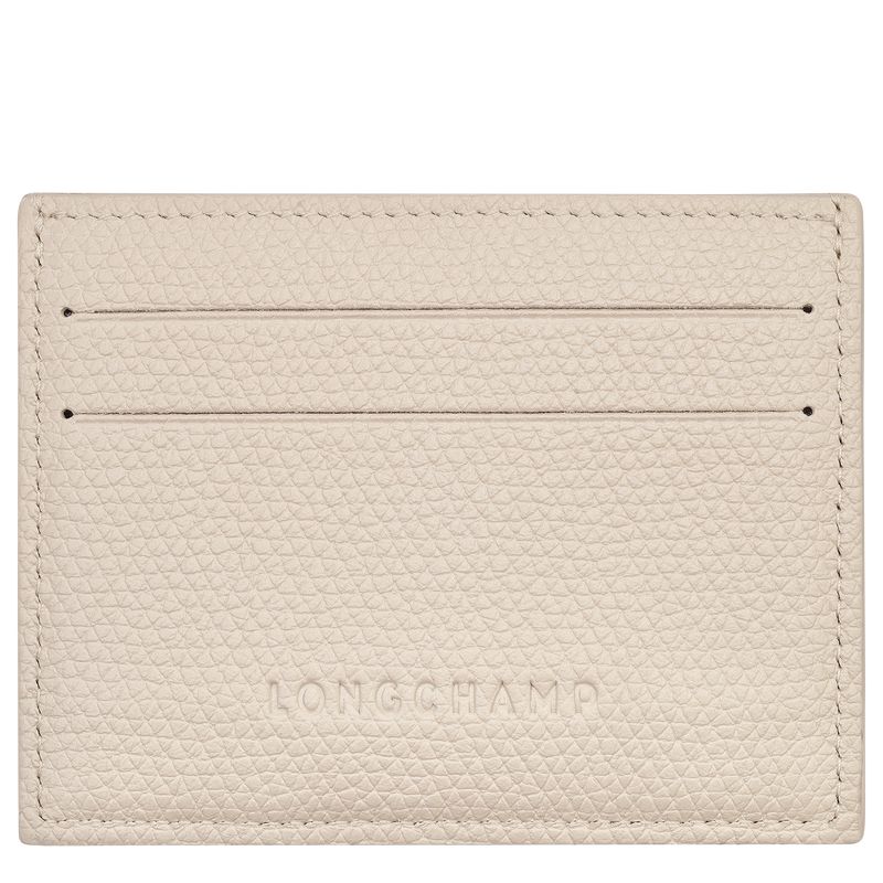 Longchamp Le Roseau Women Card Holder Beige | Australia-137ENZYIQ