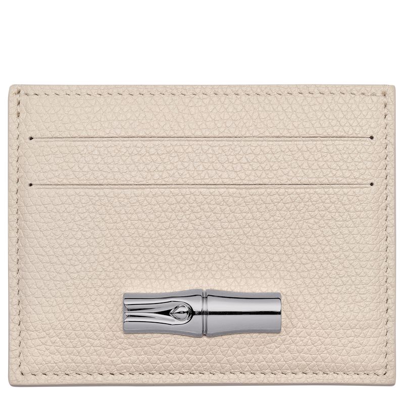 Longchamp Le Roseau Women Card Holder Beige | Australia-137ENZYIQ