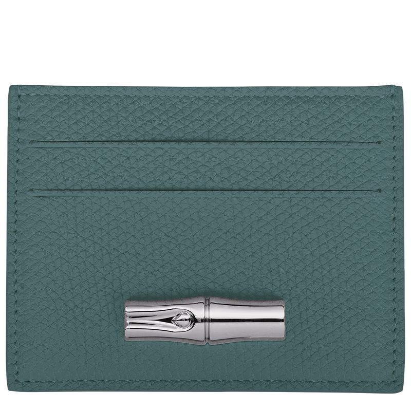 Longchamp Le Roseau Women Card Holder Blue Green | Australia-906USONBF