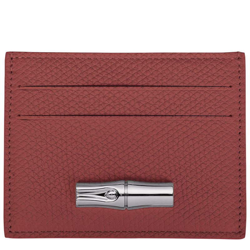Longchamp Le Roseau Women Card Holder Brown | Australia-476NVYODF