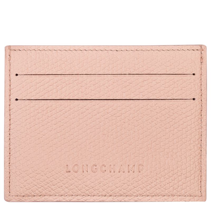 Longchamp Le Roseau Women Card Holder Rose | Australia-203ZKIYUG