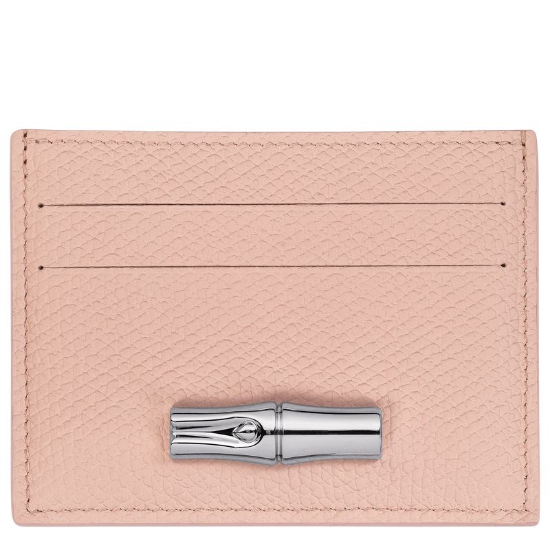 Longchamp Le Roseau Women Card Holder Rose | Australia-203ZKIYUG