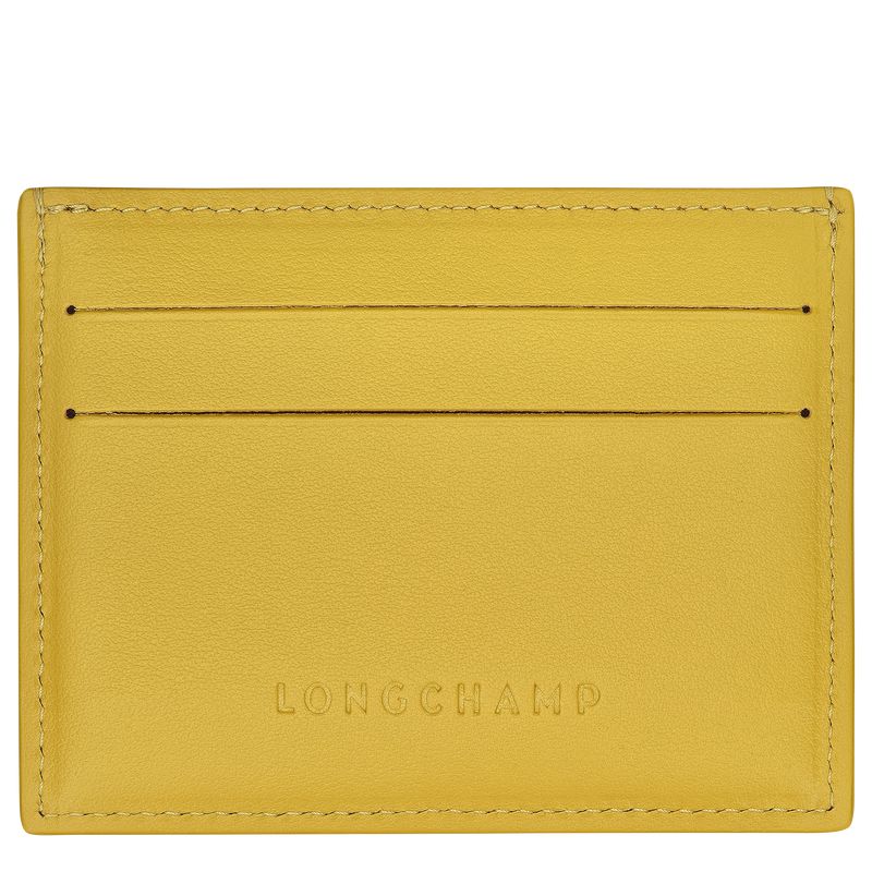 Longchamp Le Roseau Women Card Holder Yellow | Australia-853ASVXWQ