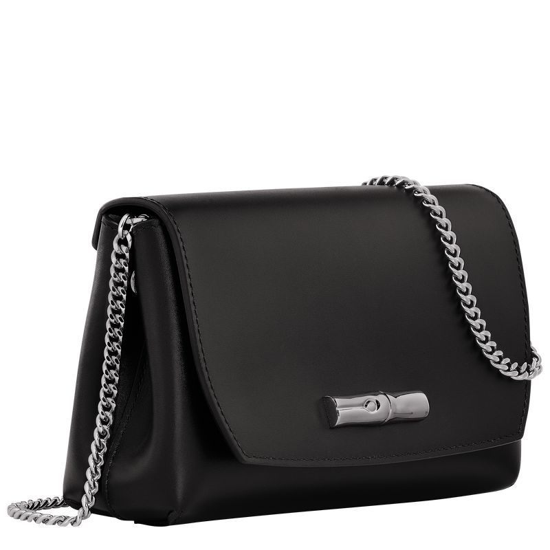 Longchamp Le Roseau Women Clutch Black | Australia-561CEHUTK