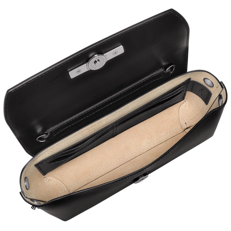 Longchamp Le Roseau Women Clutch Black | Australia-561CEHUTK