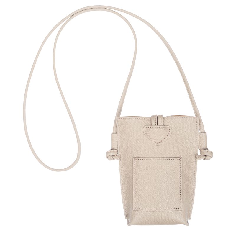 Longchamp Le Roseau Women Phone Case Beige | Australia-271OTLIES
